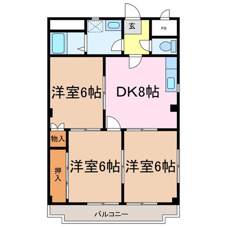 千鳥マンションの物件間取画像